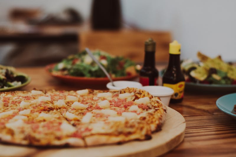 Hawaiian punch pizza with ham and pineapple
